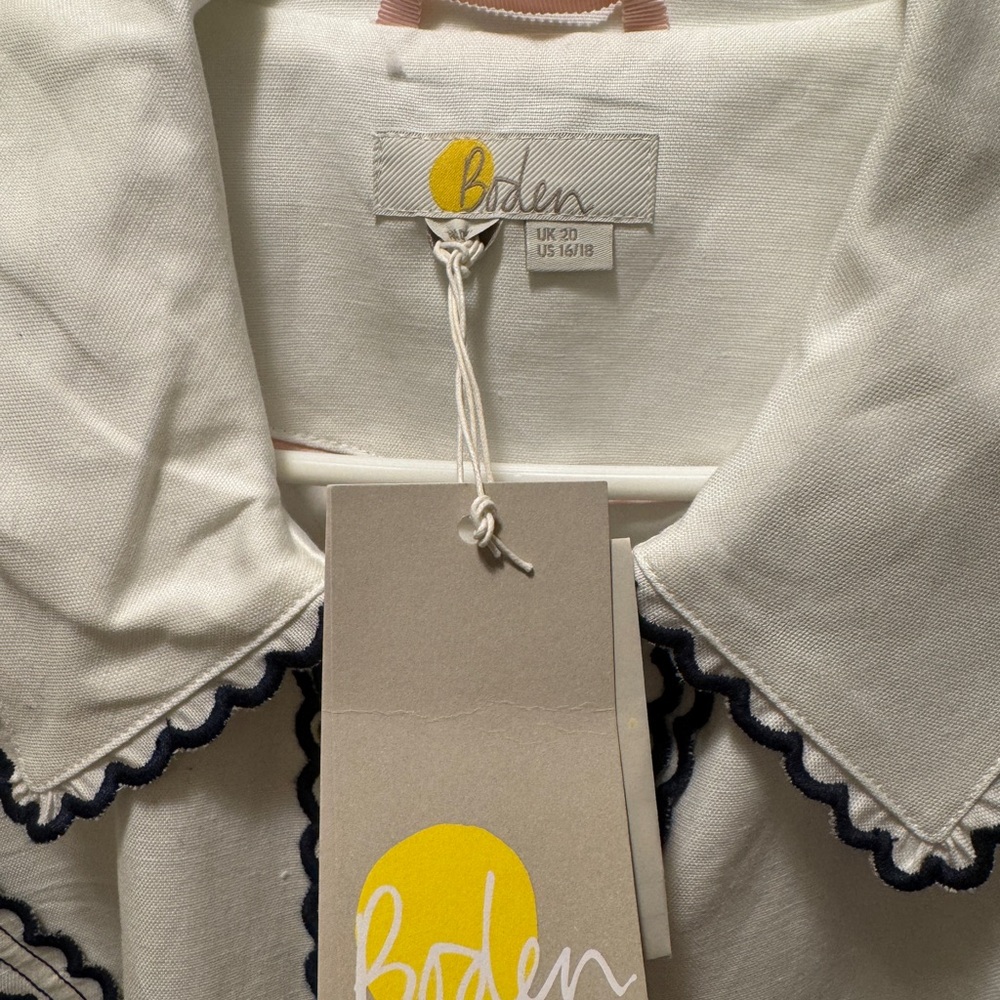 Boden Ivory Jacket with Ric Rac Trim - Picture 3 of 3